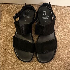 Thierry Rabotin Elegant Black Sandals 6.5